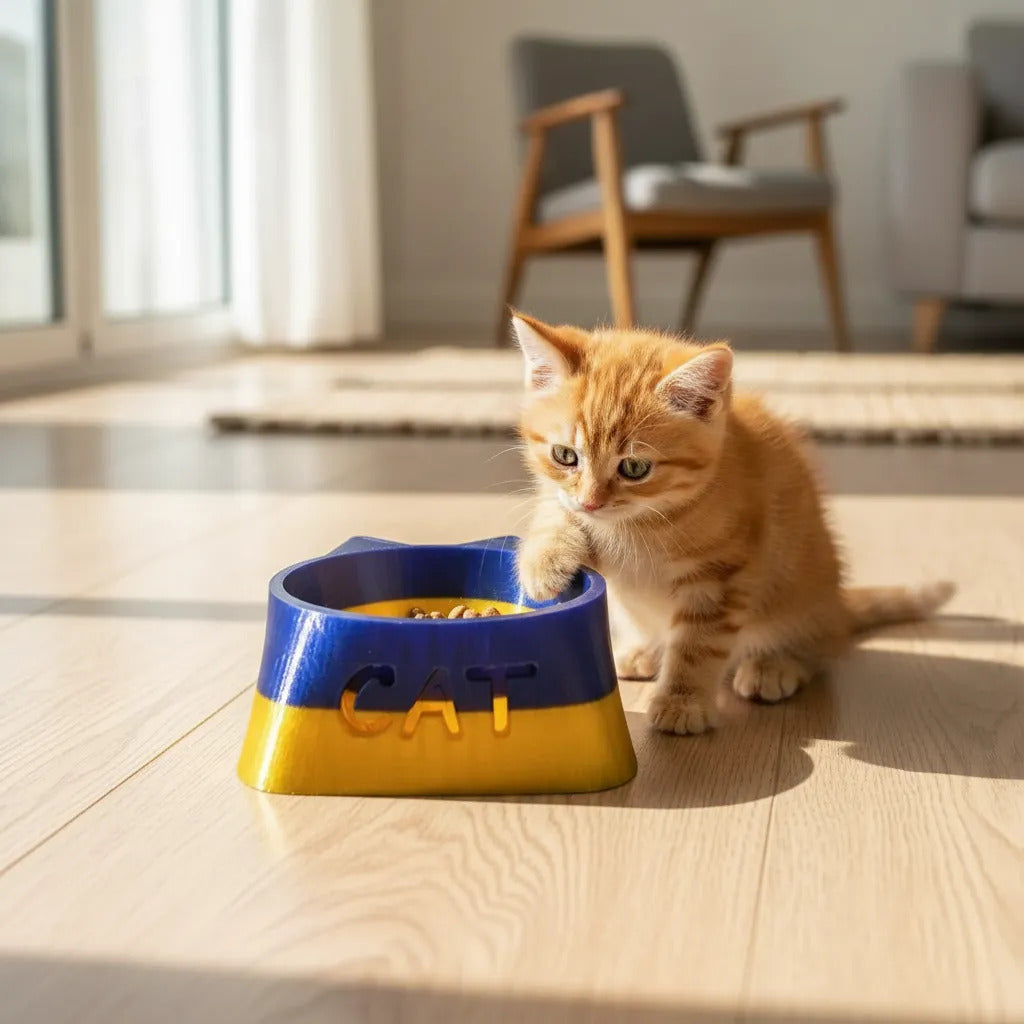 Comedouro para Gatos Mademaker Bioplástico PLA Ergonômico Sustentável