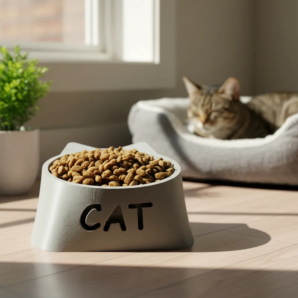 Comedouro para Gatos Mademaker Bioplástico PLA Ergonômico Sustentável