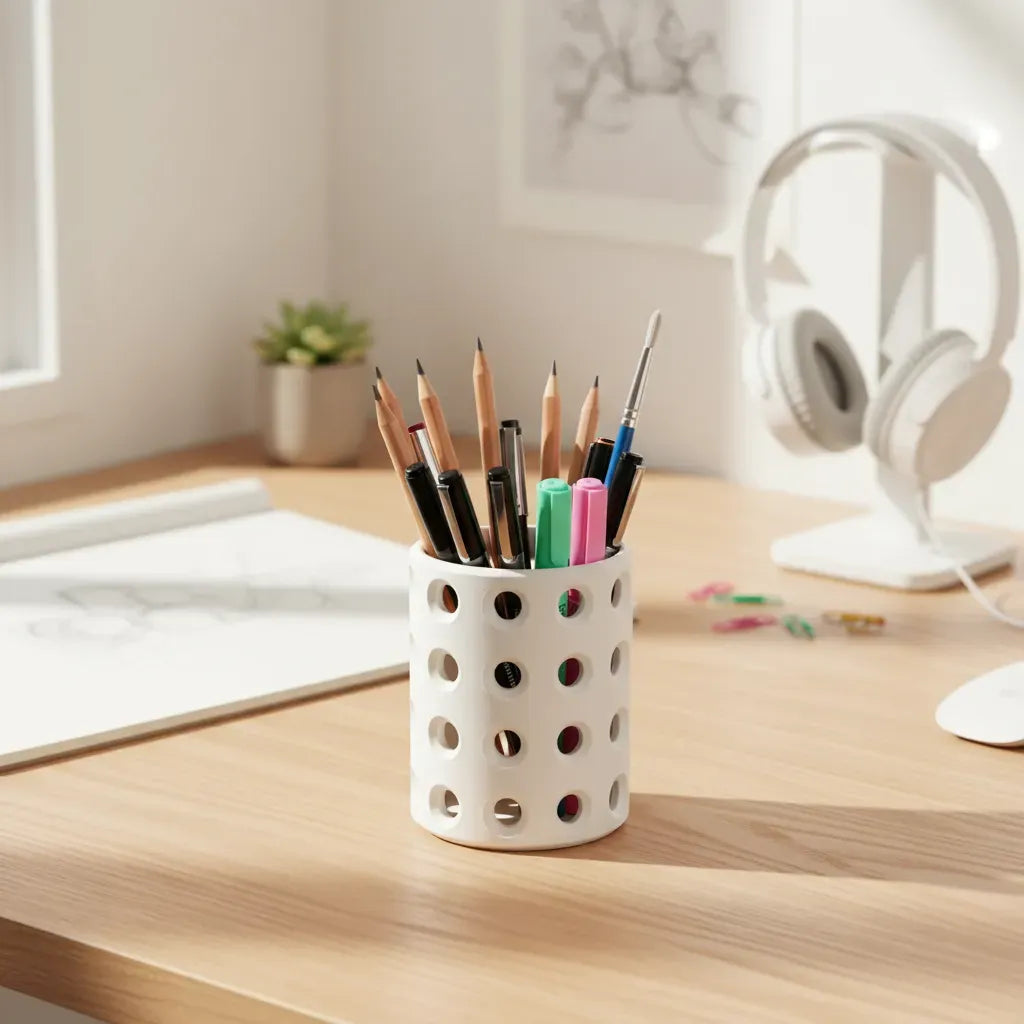 Porta Canetas Minimalista Artesanal Mesa Home Office Bioplástico PLA Mademaker