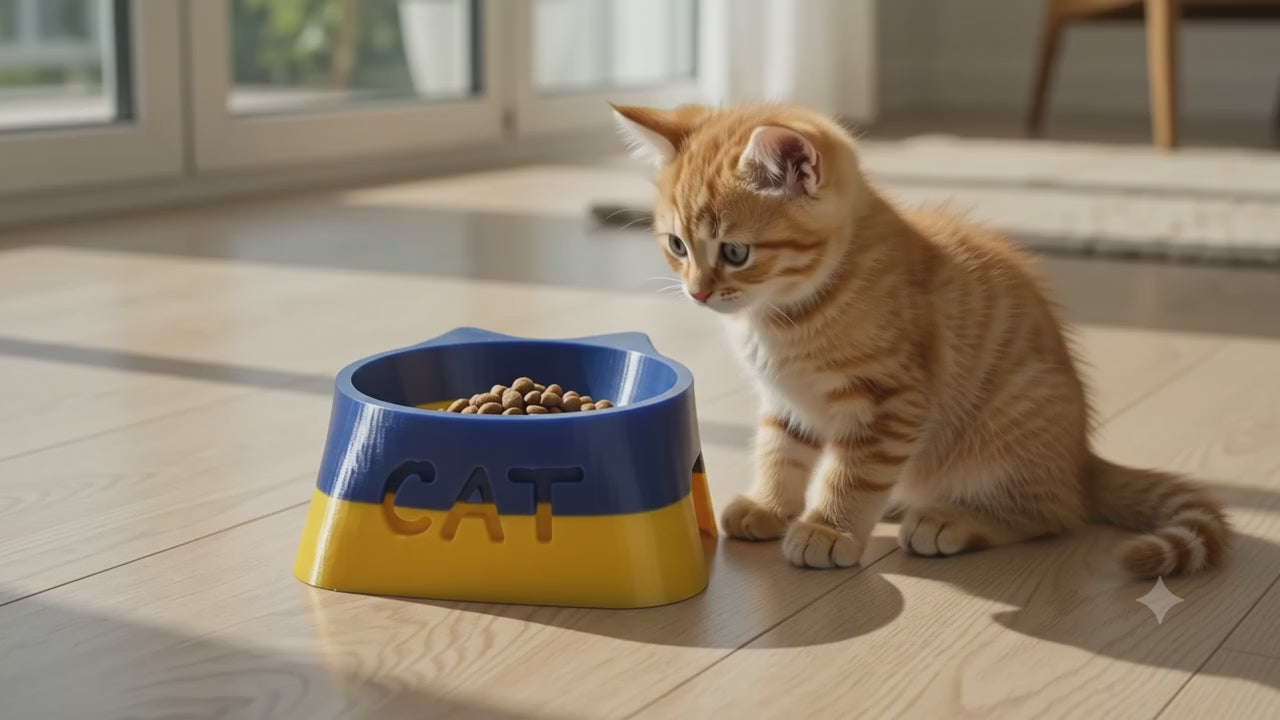 Comedouro para Gatos Mademaker Bioplástico PLA Ergonômico Sustentável