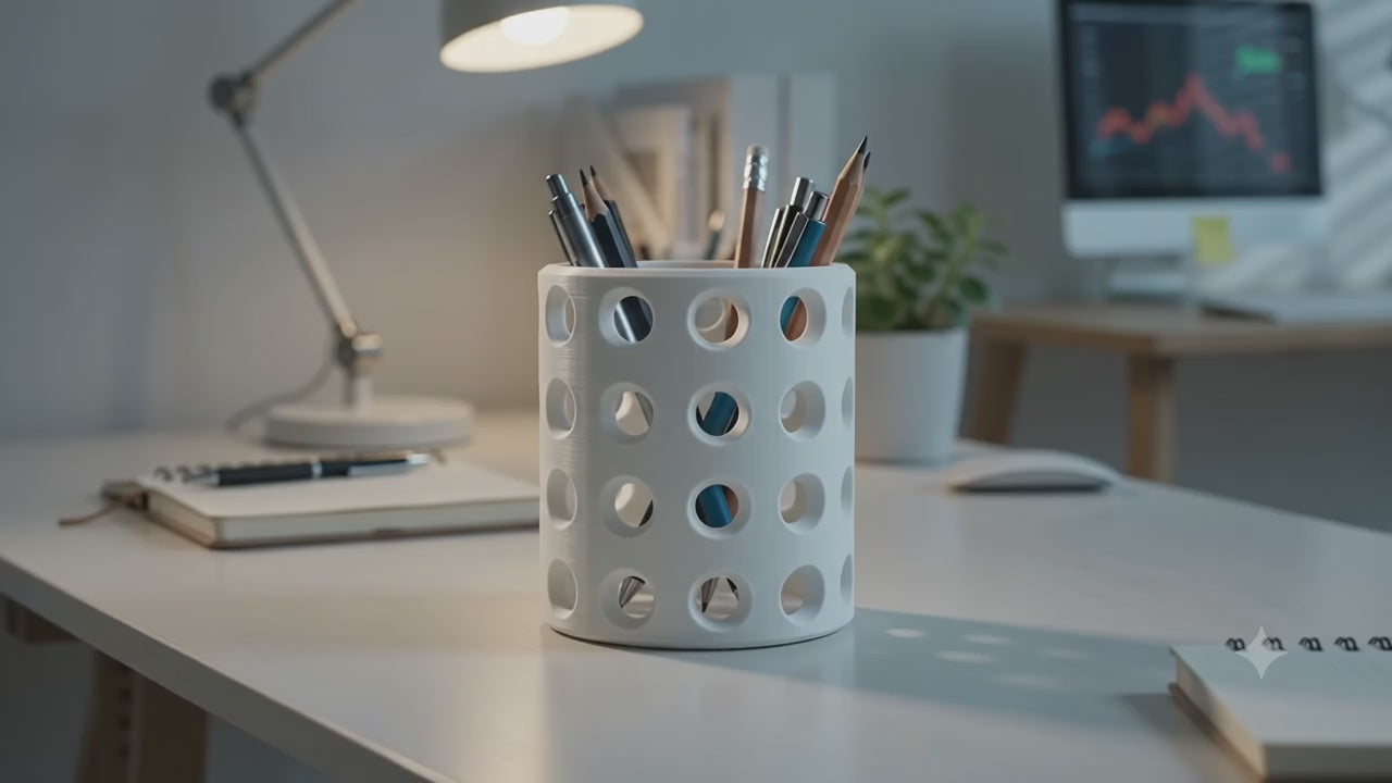 Porta Canetas Minimalista Artesanal Mesa Home Office Bioplástico PLA Mademaker